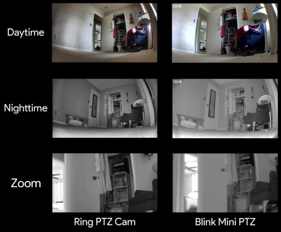Ring PTZ Cam vs Blink Mini PTZ comparaison de la qualité vidéo