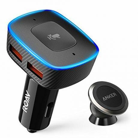 Roav VIVA με βάση αυτοκινήτου, από την Anker, φορτιστής αυτοκινήτου USB 2 θυρών με δυνατότητα Alexa για πλοήγηση εντός αυτοκινήτου, κλήσεις hands-free και ροή μουσικής