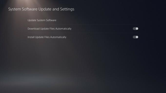 Cópia do menu de atualização do software do sistema Ps5