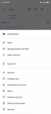 Dysk Google Android Zmień kolor folderu