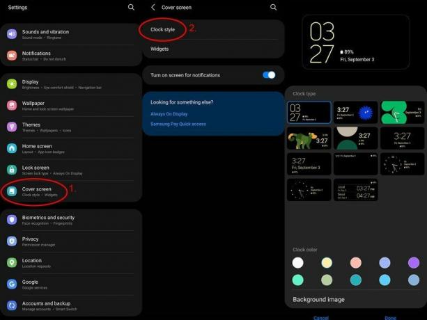 Samsung Galaxy Z Flip 3 Screenshot Cover Bildschirmuhr