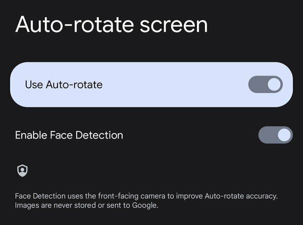 Android 12 sejas noteikšanas automātiskā pagriešana