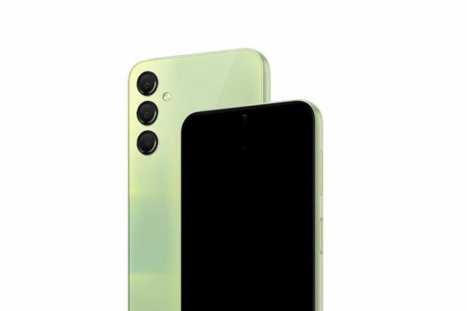 Et lækket kig på Galaxy A24 i dens påståede citrongrønne farve.
