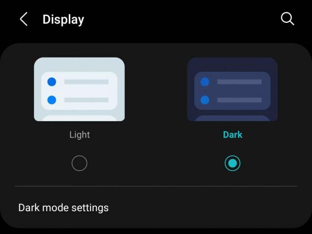 Samsung One UI 4 Schakelen tussen donkere modus
