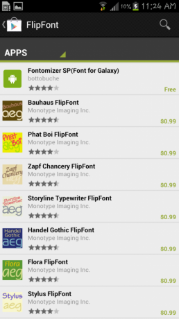 Wählen Sie Schriftarten aus Google Play