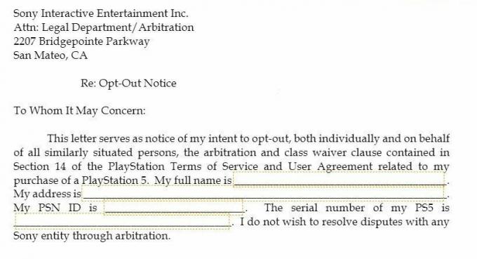 Arbitráž odhlášení z PS5